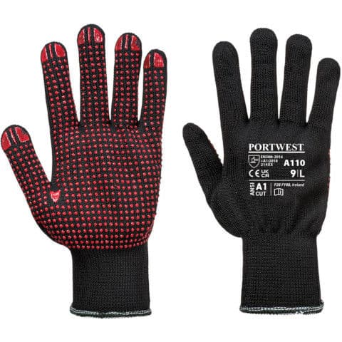 Portwest Polka Dot Glove — Black