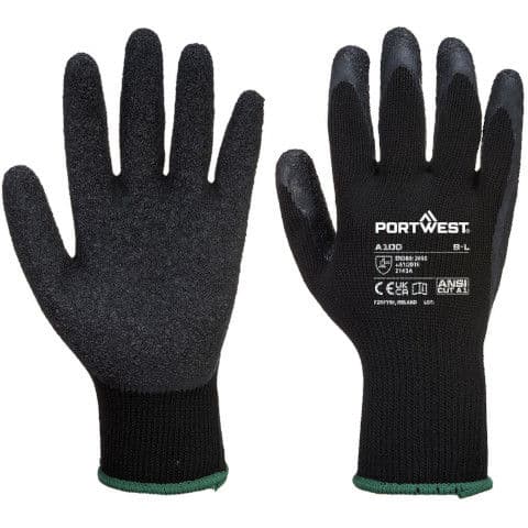 Portwest Grip Glove - Latex — Black