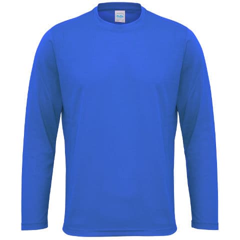 AWDis Long Sleeve Just Cool Wicking T-Shirt — Royal Blue