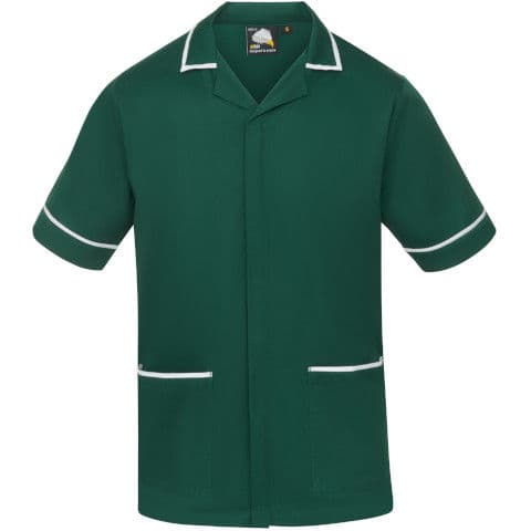 Orn Darwin Mens Tunic — Bottle Green/White