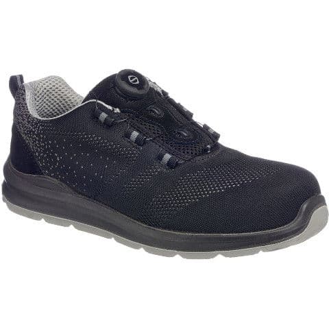 Portwest Compositelite Wire Lace Safety Trainer Knit S1P — Black/Grey