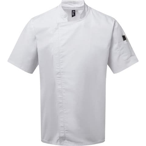 Premier Chef's Zip-Close Short Sleeve Jacket — White