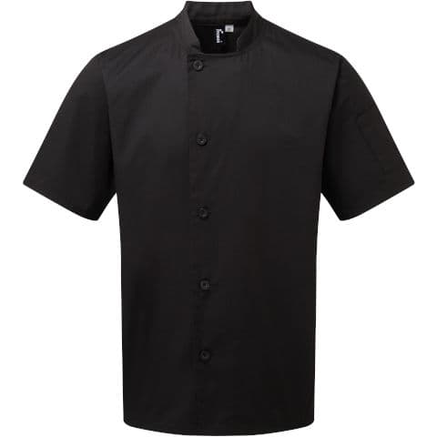 Premier Chef's Essential Short Sleeve Jacket — Black