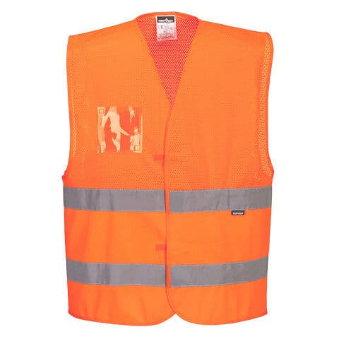 Portwest Hi-Vis Half Mesh Two Band Vest — Orange