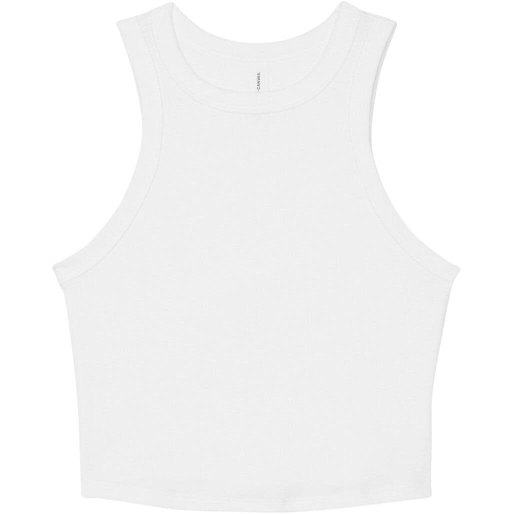 Bella + Canvas Women's Micro Rib Racer Tank — White