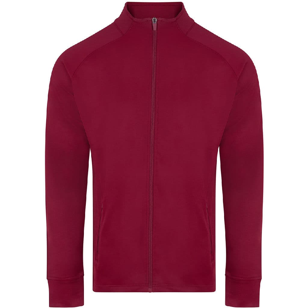 Finden & Hales Knitted Tracksuit Top — Burgundy