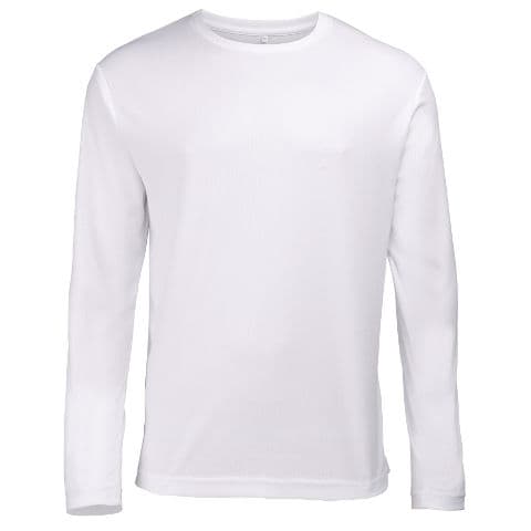 AWDis Long Sleeve Just Cool Wicking T-Shirt — Arctic White