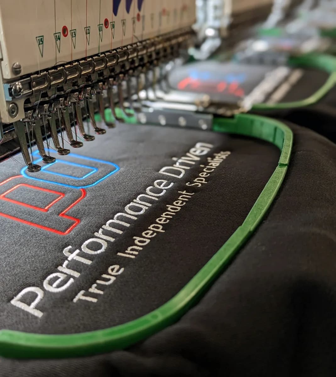 Custom embroidered workwear sample with logo — embroidery services Hampshire