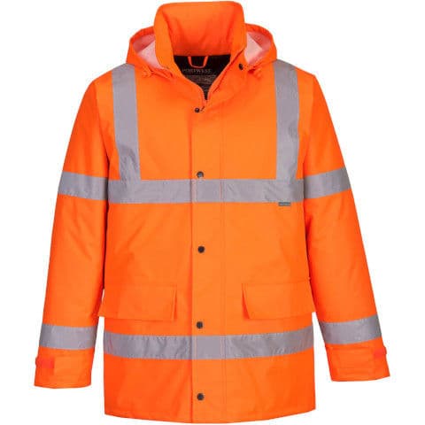 Portwest Hi Vis Winter Traffic Jacket — Orange