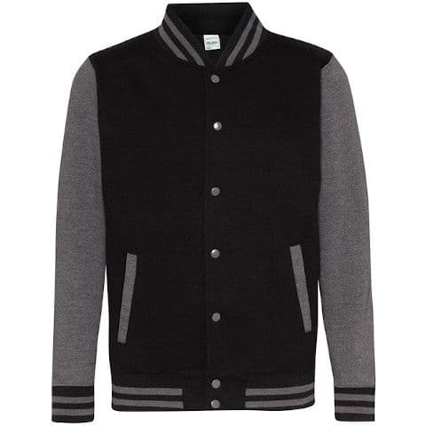 AWDis Varsity Jacket — Black/Charcoal