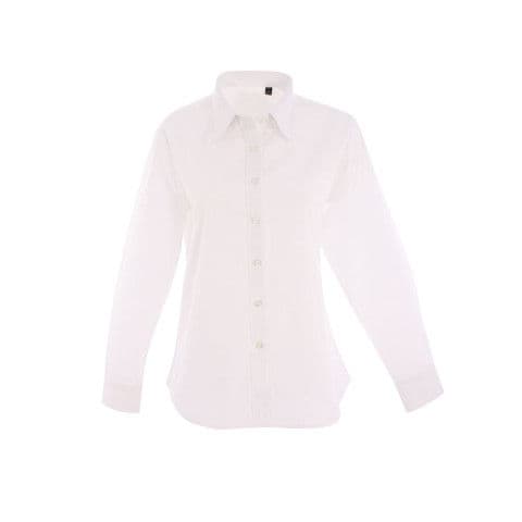 Uneek Ladies Pinpoint Oxford Full Sleeve Shirt — White