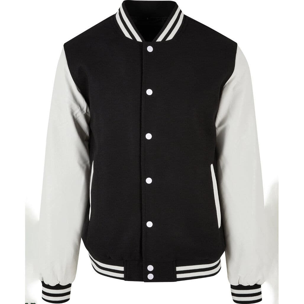 Build Your Brand Old School College Jacket — Black/White