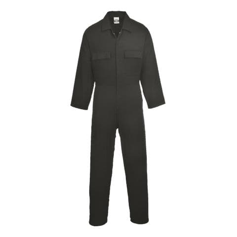 Portwest Euro Cotton Work Coverall - Regular — Black