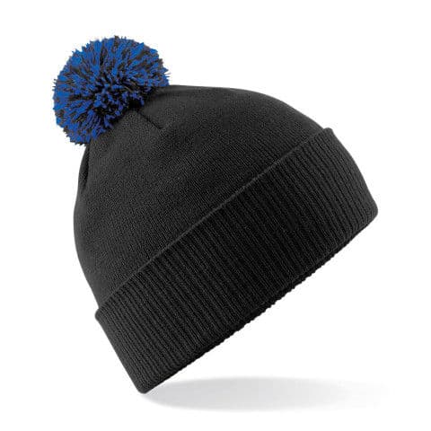 Beechfield Snowstar Beanie — Black/Bright Royal
