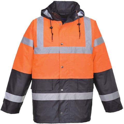 Portwest Hi-Vis Contrast Winter Traffic Jacket — Orange