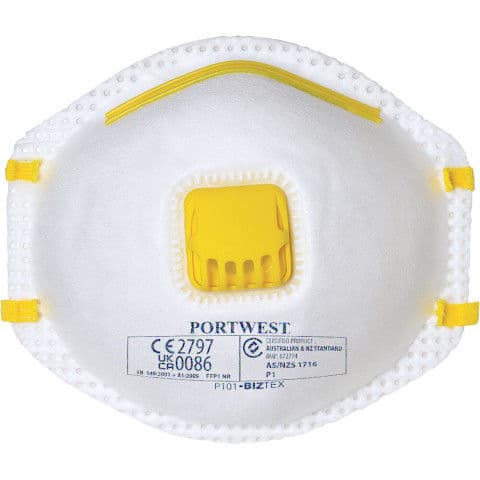 Portwest FFP1 Valved Respirator (Pack of 10) — White