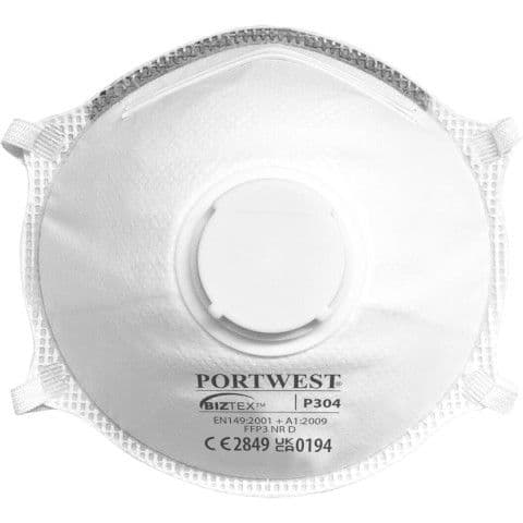 Portwest FFP3 Light Cup Respirator, (PK10) — White