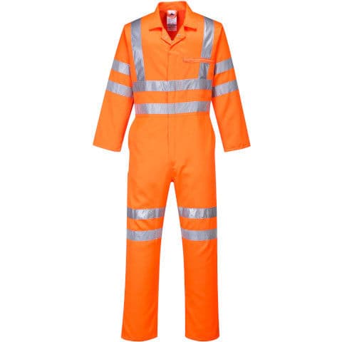Portwest Hi Vis RIS Poly Cotton Coverall — Hi-Vis Orange